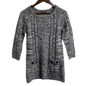 Creazioni Effeci Cable Knit Sweater Womens Medium Blue White Excellent